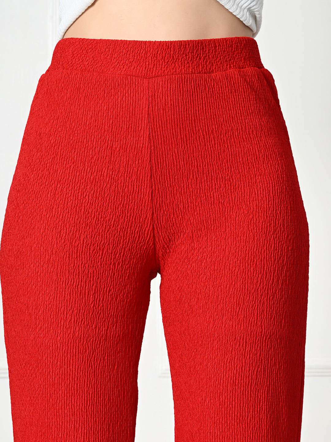 Trendy Glamorous Women Red Trousers