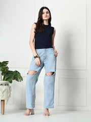 Stylish Glamorous Girls and Womens Navy Blue Tops