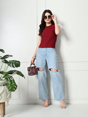 Stylish Glamorous Girls and Womens Maroon Tops