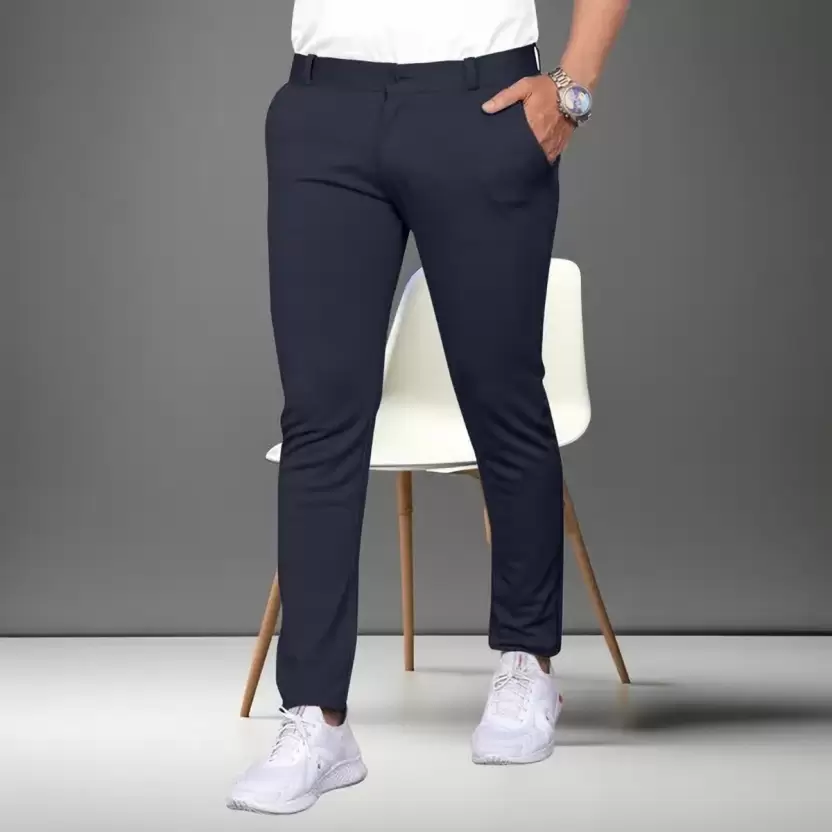 Men’s Tailored Slim Fit Lycra Blend Trousers – Contemporary Style and All-Day Comfort for the Modern Man