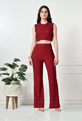 Trendy Glamorous Women  Maroon Trousers