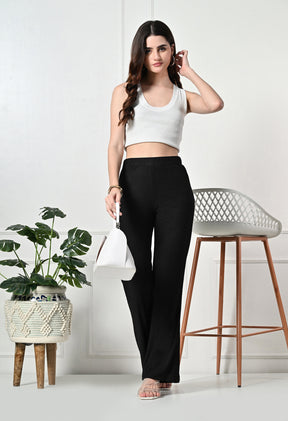 Trendy Glamorous Women  Black Trousers