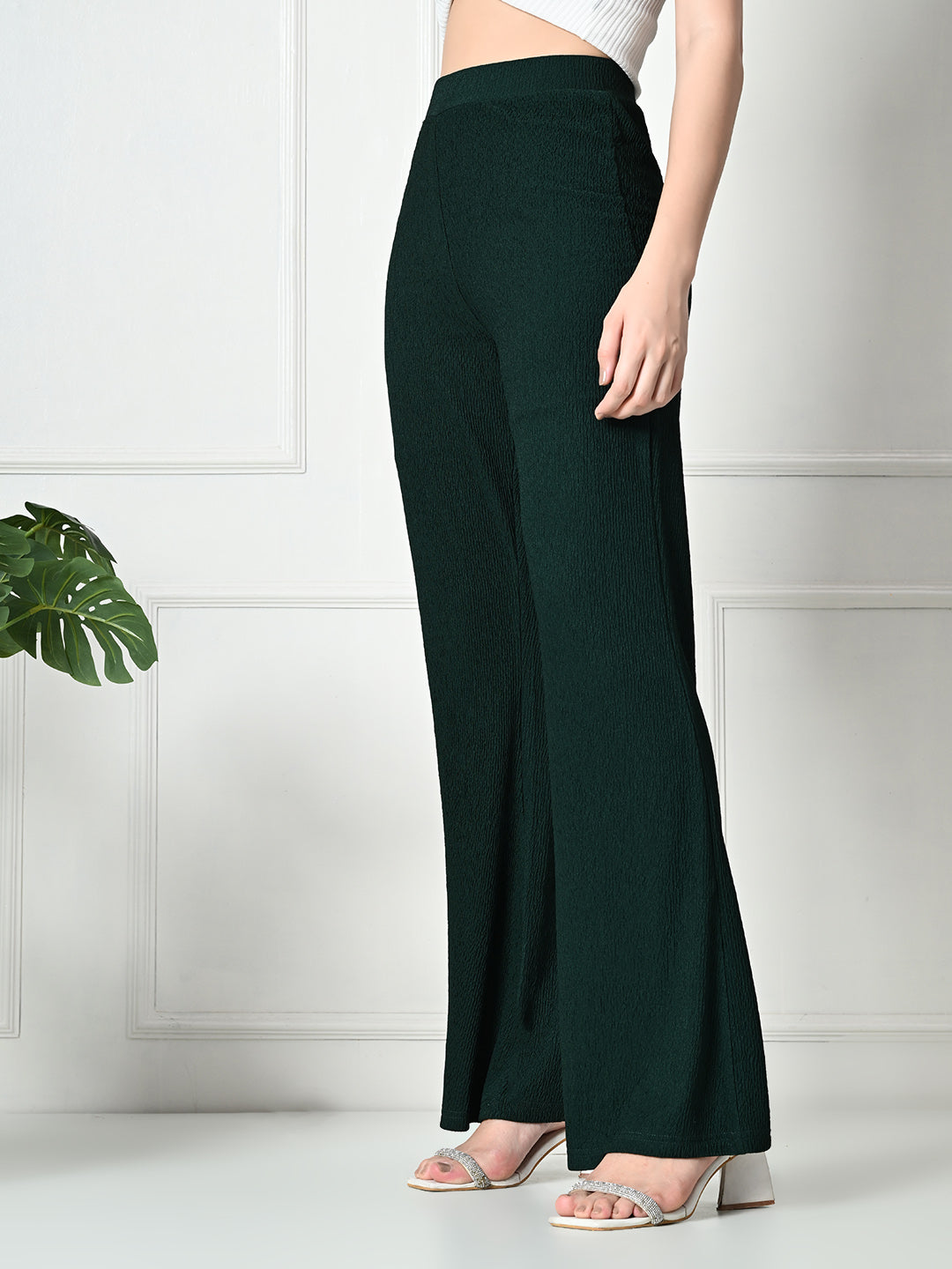 Trendy Glamorous Women  Green Trousers