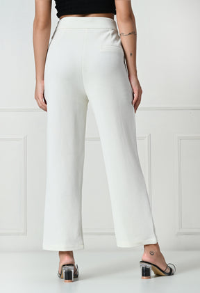 Comfy Elegant Women White Trousers