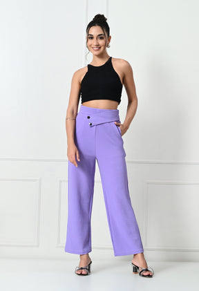 Comfy Elegant Women Lavender Trousers