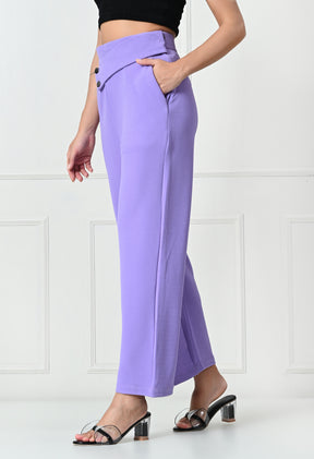 Comfy Elegant Women Lavender Trousers