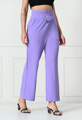 Comfy Elegant Women Lavender Trousers