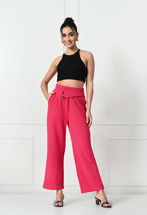 Comfy Elegant Women Pink Trousers