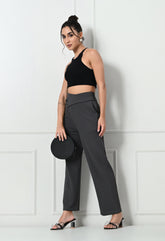 Comfy Elegant Women Grey Trousers