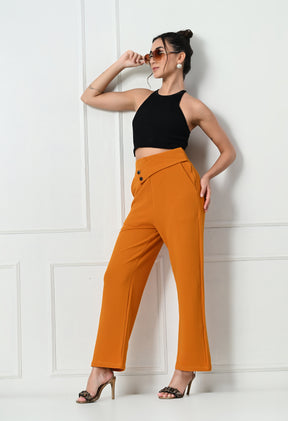 Comfy Elegant Women Mustard Trousers