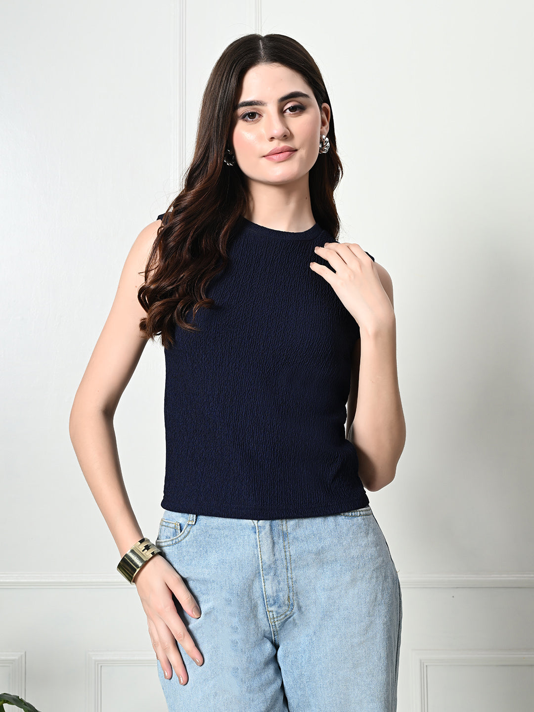 Stylish Glamorous Girls and Womens  Navy Blue Tops