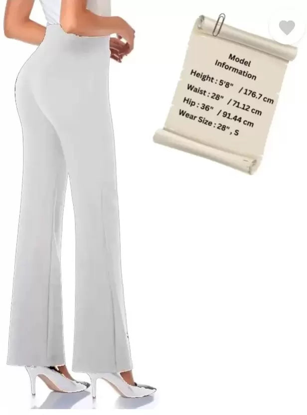 Women’s Flared Cotton Blend Trousers Pants for Casual and Semi-Formal Wear